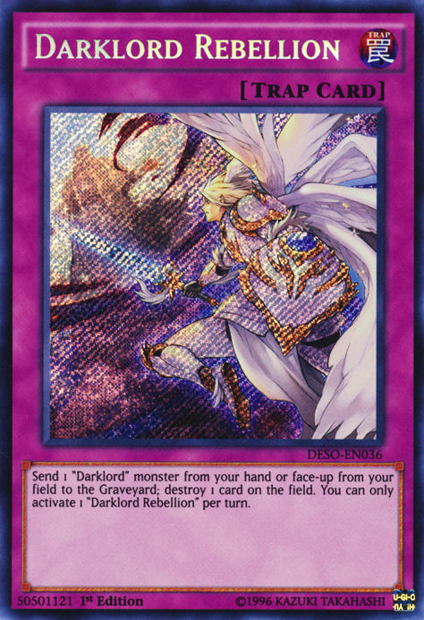 yugioh rebellion card Darklord Rebellion [DESO-EN036] Secret Rare