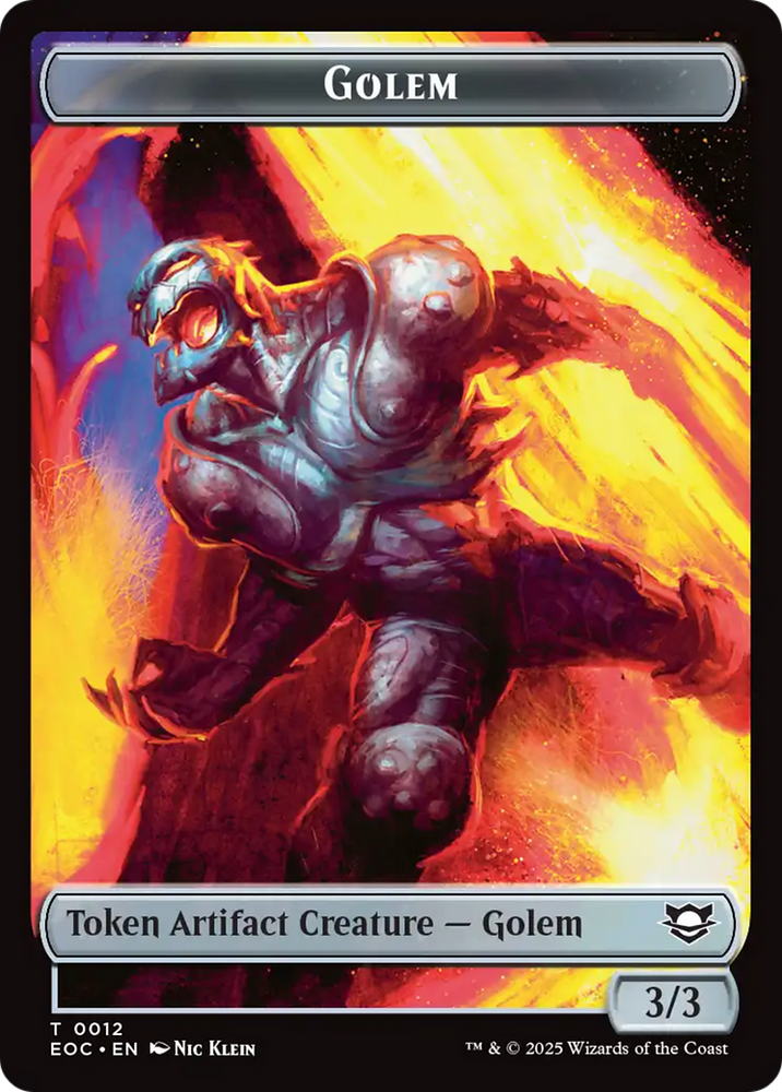 Bird // Golem (0012) Double-Sided Token [Edge of Eternities Commander Tokens]