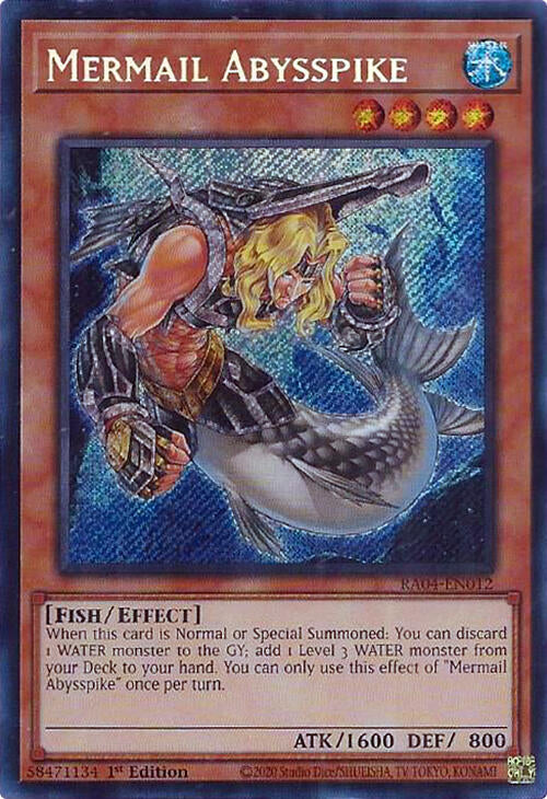 Mermail Abysspike [RA04-EN012] Secret Rare