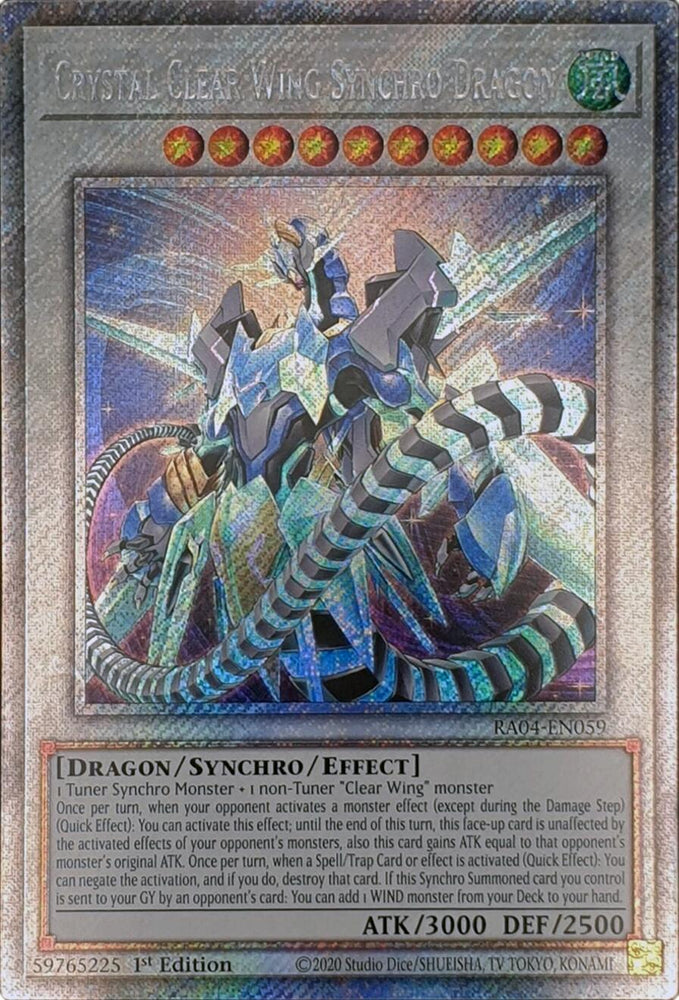 Crystal Clear Wing Synchro Dragon [RA04-EN059] Platinum Secret Rare