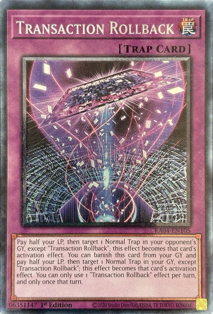 Transaction Rollback [RA04-EN105] Prismatic Collector's Rare