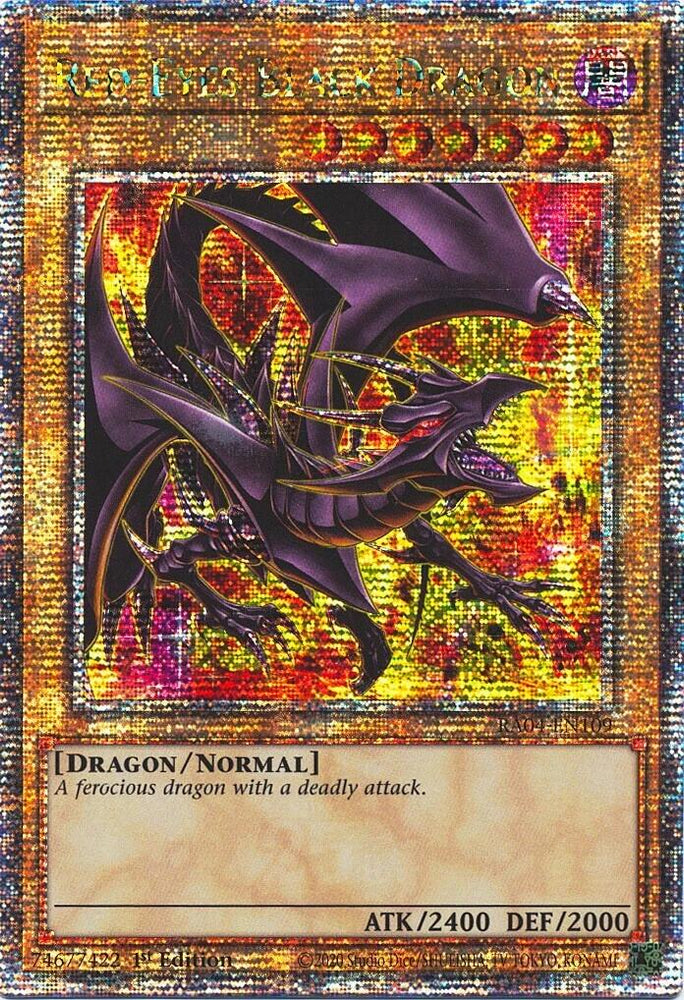 Red-Eyes Black Dragon (8th Art) [RA04-EN109] Quarter Century Secret Rare