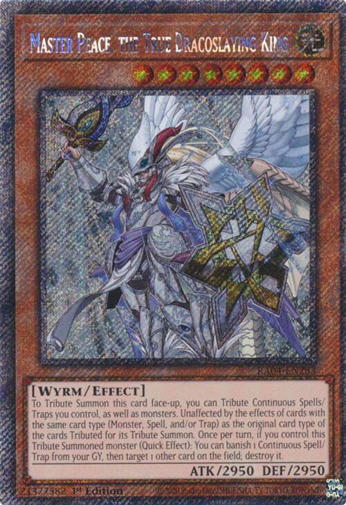 Master Peace, the True Dracoslaying King [RA04-EN283] Platinum Secret Rare