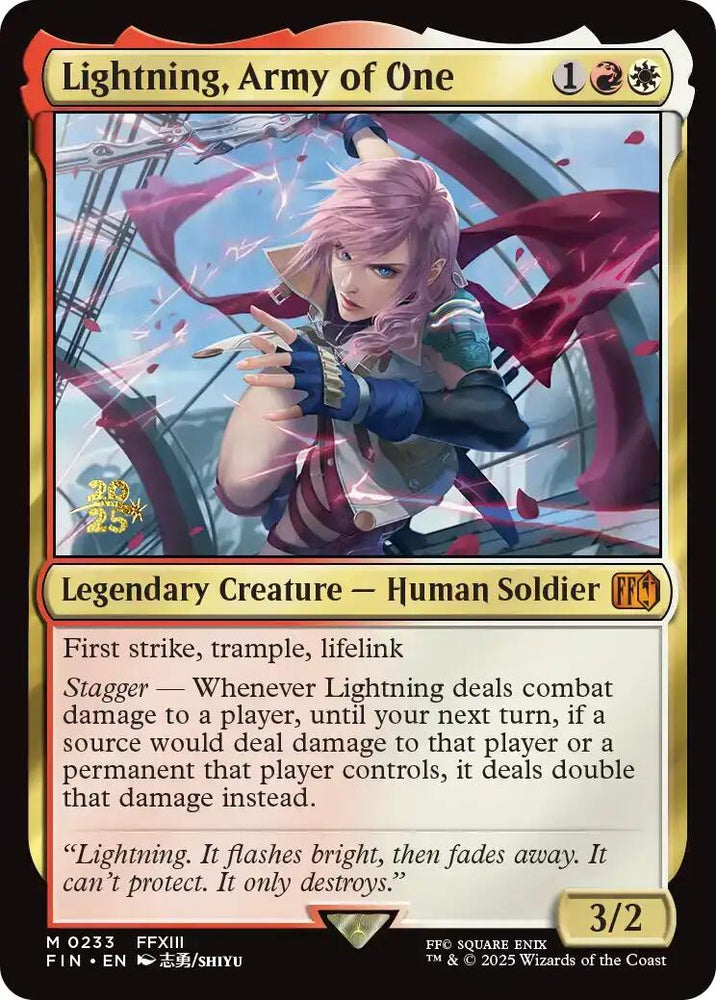 Lightning, Army of One [FINAL FANTASY Prerelease Promo]