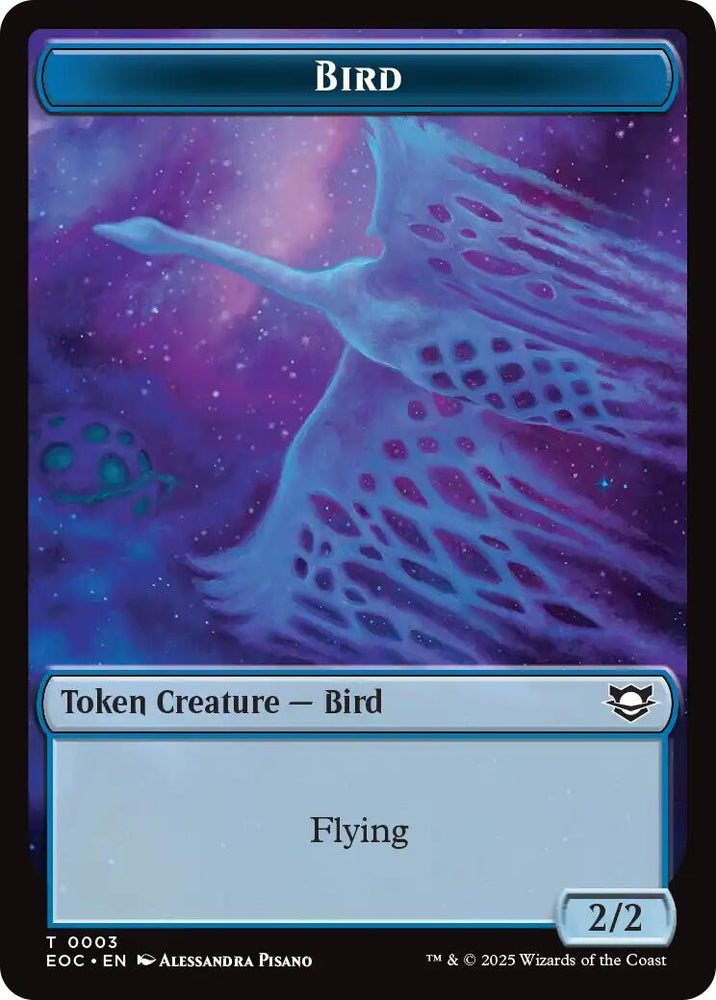 Bird // Golem (0012) Double-Sided Token [Edge of Eternities Commander Tokens]