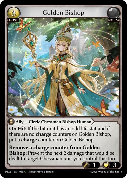 Golden Bishop (Curio Foil) (035) [Phantom Monarchs]