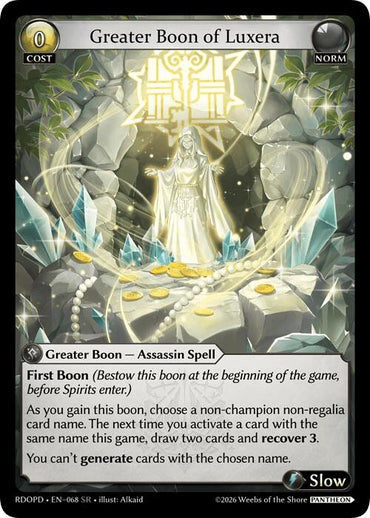 Greater Boon of Luxera (068) [Radiant Origins: Pantheon]