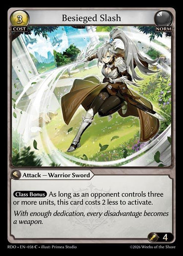 Besieged Slash (Curio Foil) (58) [Radiant Origins]