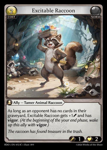 Excitable Raccoon (Curio Foil) (72) [Radiant Origins]
