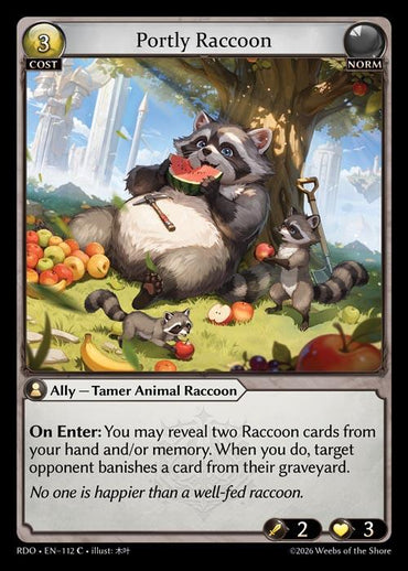 Portly Raccoon (Curio Foil) (112) [Radiant Origins]