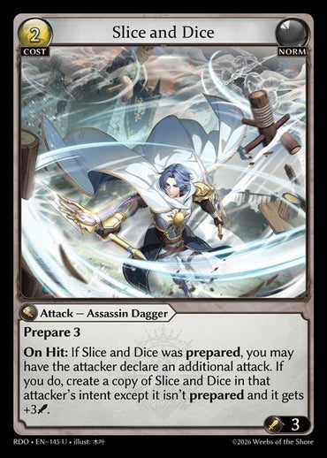 Slice and Dice (Curio Foil) (145) [Radiant Origins]
