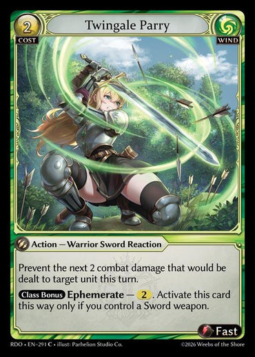 Twingale Parry (Curio Foil) (291) [Radiant Origins]