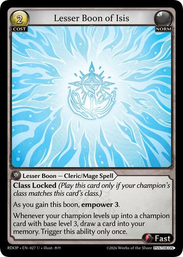 Lesser Boon of Isis (27) [Radiant Origins: Pantheon]