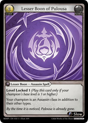 Lesser Boon of Pulousa (35) [Radiant Origins: Pantheon]