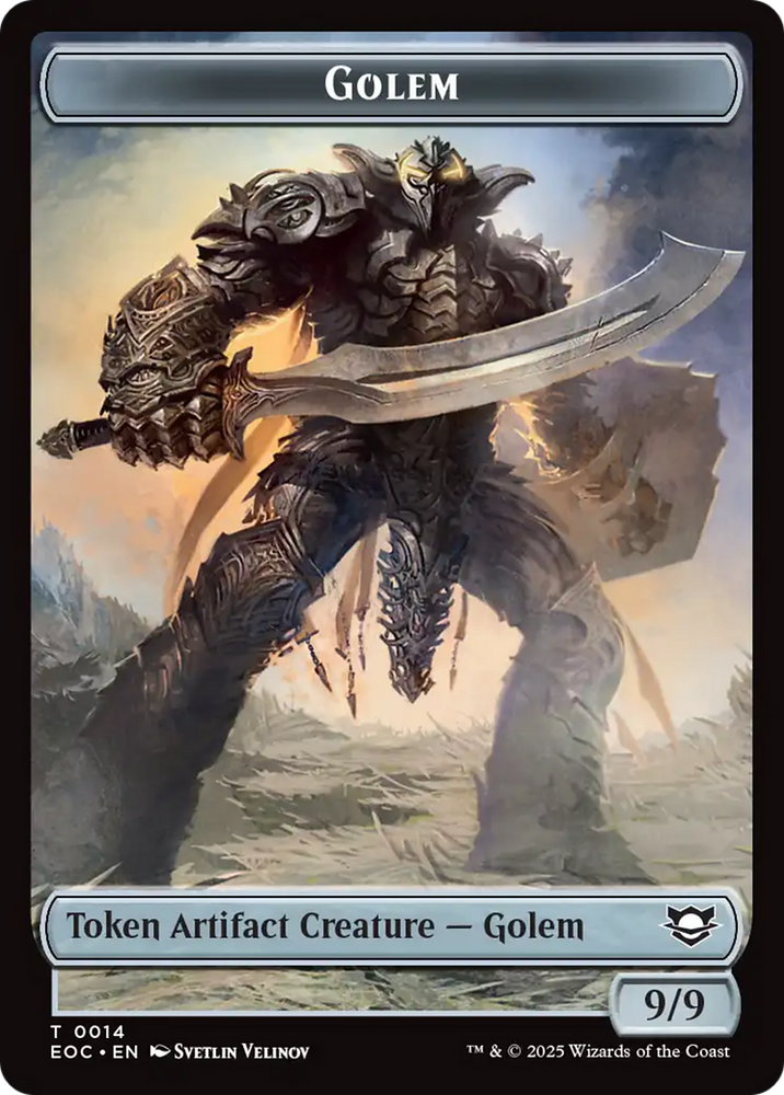 Elemental (0007) // Golem (0014) Double-Sided Token [Edge of Eternities Commander Tokens]