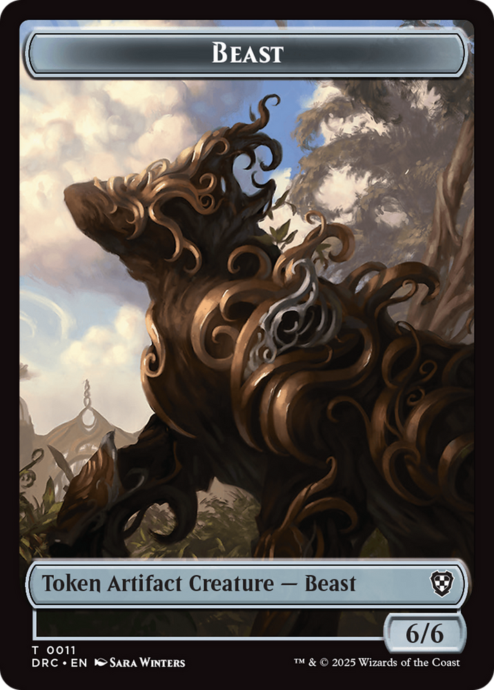 Construct // Beast (0011) Double-Sided Token [Aetherdrift Commander Tokens]