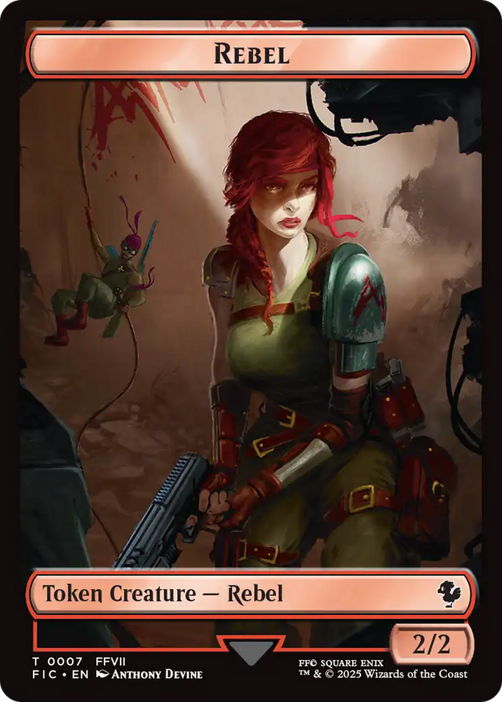 Soldier // Rebel Double-Sided Token (Surge Foil) [FINAL FANTASY Commander Tokens]