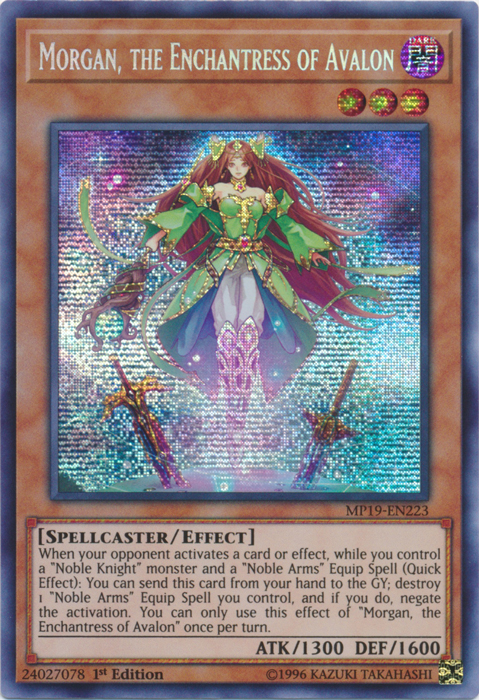 Morgan, the Enchantress of Avalon [MP19-EN223] Prismatic Secret Rare