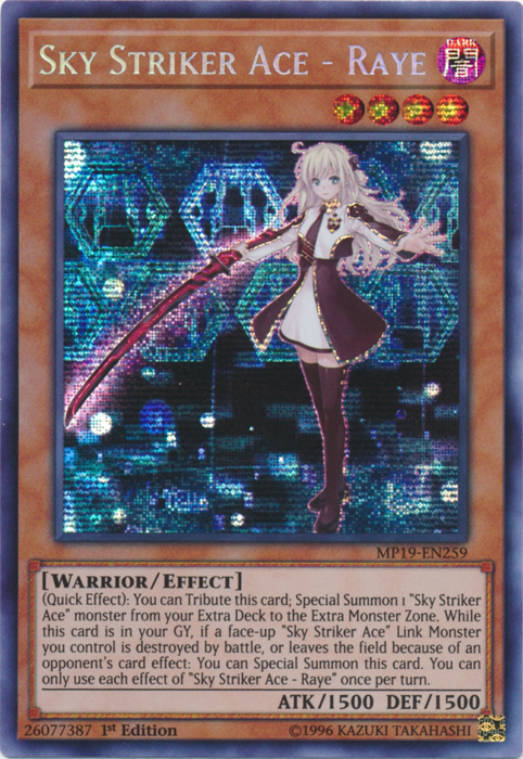 Sky Striker Ace - Raye [MP19-EN259] Prismatic Secret Rare